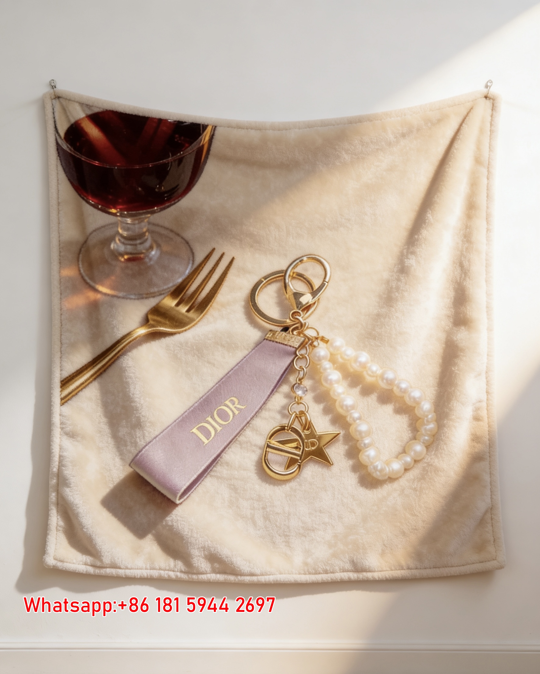 Dior Pearl Star Keychain Flannel Sofa Throw Blanket D258